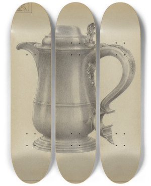 Triptych art skateboard deck of Simon Weiss Silver Tankard_4 by Simon Weiss