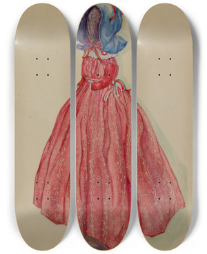 Triptych art skateboard deck of Rosa Burger Doorstop Doll_2 by Rosa Burger