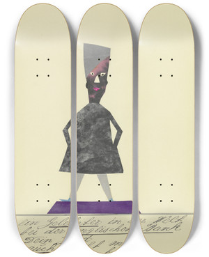 Triptych art skateboard deck of John Elsas Ein Gelehrter In Der Welt by John Elsas (1851-1935)