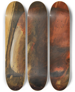 Triptych art skateboard deck of Otto Meyeramden Januskopf Nach M Stettler by Otto Meyer-Amden (1885-1933)