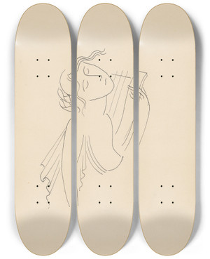 Triptych art skateboard deck of Mikul Galanda Sketchbook_29 by Mikulas Galanda (1895-1938)