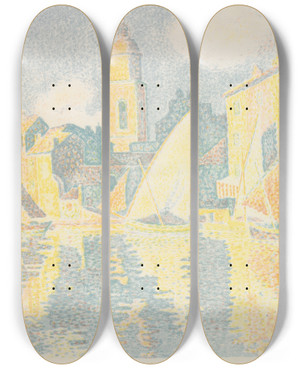 Triptych art skateboard deck of Paul Signac Sainttropez The Port by Paul Signac (1863-1935) Triptych art skateboard deck of Paul Signac Sainttropez The Port by Paul Signac (1863-1935)