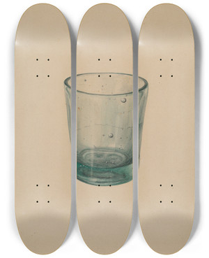 Triptych art skateboard deck of Charles Garjian Tumbler by Charles Garjian