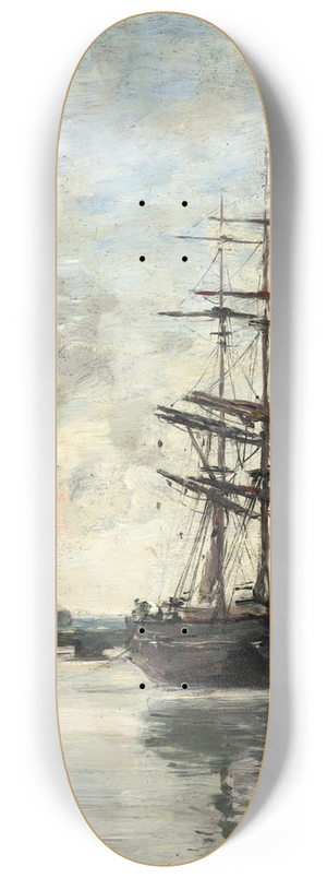 Eugne Boudin - Ship on the Touques 8.25 inch art skate deck