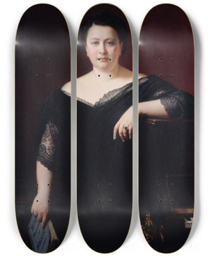 Triptych art skateboard deck of Alexisjoseph Prignon Marietta Alboni Comtesse Pepoli 18261894 Chanteuse by Alexis Joseph Perignon (1806-1882)