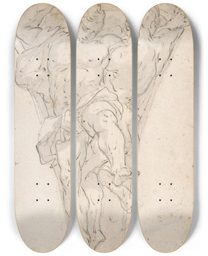 Triptych art skateboard deck of Giovanni Battista Carlone Two Partially Draped Male Figures In A Pendentive_2 by Giovanni Battista Carlone (1603-1684) Triptych art skateboard deck of Giovanni Battista Carlone Two Partially Draped Male Figures In A Pendentive_2 by Giovanni Battista Carlone (1603-1684)