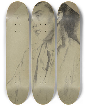 Triptych art skateboard deck of Thrse Schwartze Portret Van Een Jongen by Therese Schwartze (1851-1918)