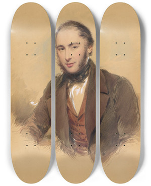 Triptych art skateboard deck of George Richmond Portrait Of A Gentleman by George Richmond (1809-1896) Triptych art skateboard deck of George Richmond Portrait Of A Gentleman by George Richmond (1809-1896)
