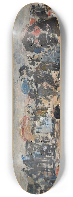 Eugne Boudin - Trouville, Scne de plage 8.25 inch art skate deck