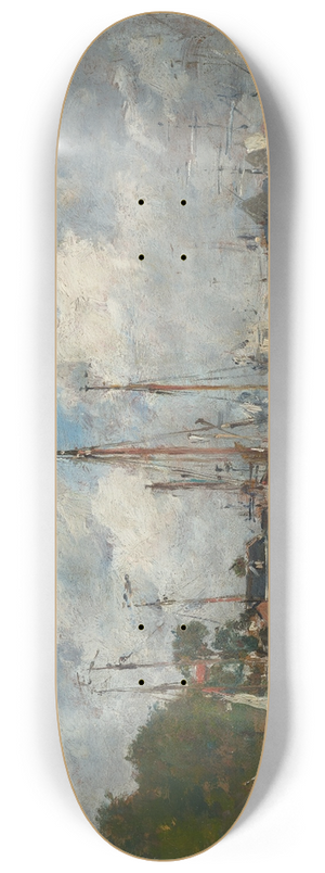Eugne Boudin - Trouville, Un coin du port 8.25 inch art skate deck