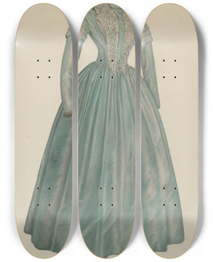 Triptych art skateboard deck of Nancy Crimi Afternoon Dress_2 by Nancy Crimi (20-)