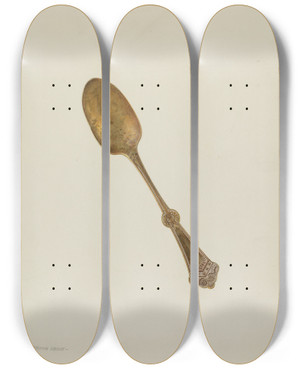 Triptych art skateboard deck of Frank M Keane Dessert Spoon by Frank M Keane