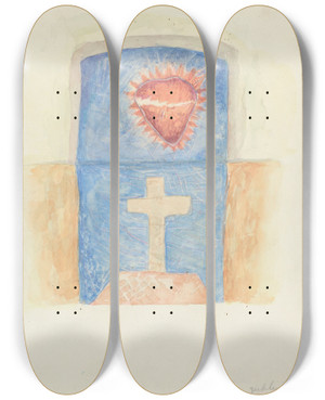 Triptych art skateboard deck of Nh Yeckley Keystone by N.H. Yeckley