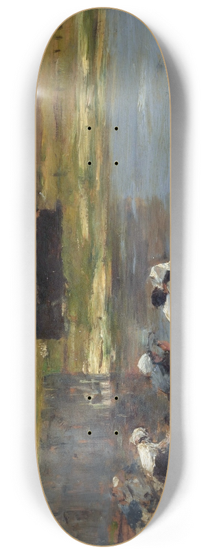 Eugne Boudin - Washerwomen at the Edge of the Pond 8.25 inch art skate deck