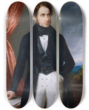Triptych art skateboard deck of Eduard Ender Josef Benesch by Eduard Ender (1822-1883)