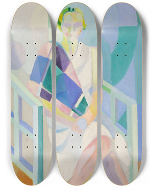 Triptych art skateboard deck of Robert Delaunay Portrait De Madame Heim_2 by Robert Delaunay (1885-1941)