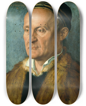 Triptych art skateboard deck of Albrecht Drer Jakob Muffel by Albrecht Durer (1471-1528)