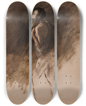 Triptych art skateboard deck of Thomas Cole Study For Standing Shepherd by Thomas Cole (1801-1848) Triptych art skateboard deck of Thomas Cole Study For Standing Shepherd by Thomas Cole (1801-1848)