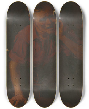 Triptych art skateboard deck of Gejza Kukn Bank by Gejza Kukan