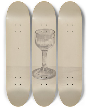 Triptych art skateboard deck of Gertrude Lemberg Glass by Gertrude Lemberg (20-)
