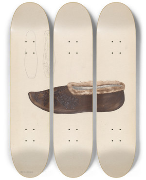 Triptych art skateboard deck of Melita Hofmann Slipper_2 by Melita Hofmann (1907-1976)