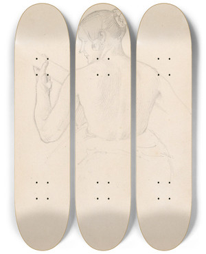 Triptych art skateboard deck of Adolph Tidemand Ryggvendt Kvinnefigur by Adolph Tidemand (1814-1876) Triptych art skateboard deck of Adolph Tidemand Ryggvendt Kvinnefigur by Adolph Tidemand (1814-1876)