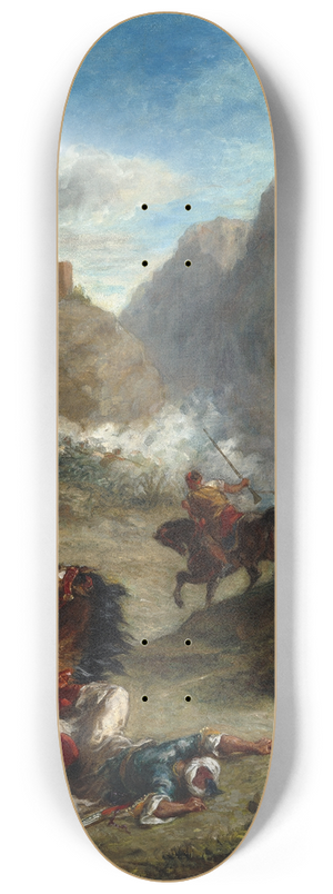 Eugne Delacroix - Arabs Skirmishing in the Mountains 8.25 inch art skate deck