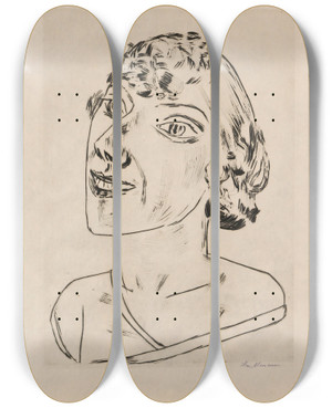 Triptych art skateboard deck of Max Beckmann Sarika by Max Beckmann (1884-1950) Triptych art skateboard deck of Max Beckmann Sarika by Max Beckmann (1884-1950)