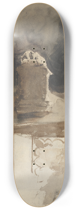 Eugne Delacroix - A Tomb and Studies of Windows in the Church of Valmont Abbey 8.25 inch art skate deck
