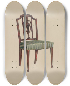 Triptych art skateboard deck of M Rosenshieldvonpaulin Chair_1 by M. Rosenshield-von-Paulin Triptych art skateboard deck of M Rosenshieldvonpaulin Chair_1 by M. Rosenshield-von-Paulin