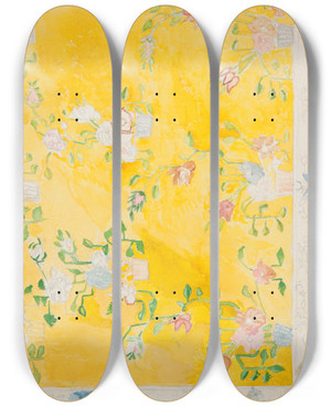Triptych art skateboard deck of Sofija Paraszczuk Przerys Wzoru Z Kilimu Ukraiskiego_4 by Sofija Paraszczuk (1870-1947)