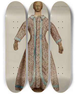 Triptych art skateboard deck of Helen Bronson Doll_2 by Helen Bronson