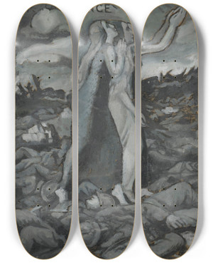Triptych art skateboard deck of Maurice Denis Pour La France by Maurice Denis (1870-1943)