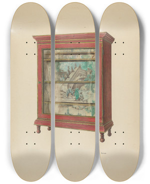 Triptych art skateboard deck of Angelo Bulone Zoar Cupboard by Angelo Bulone
