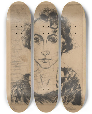 Triptych art skateboard deck of Arnold Peter Weiszkubnan Valria Krommer Rod Weisz by Arnold Peter Weisz-Kubnan (1898-1944)