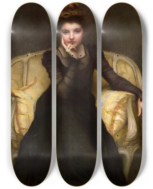 Triptych art skateboard deck of Pascaladolphejean Dagnanbouveret Portrait Dune Lgante by Pascal-Adolphe-Jean Dagnan-Bouveret (1852-1929)
