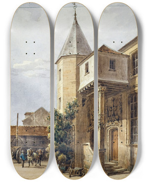 Triptych art skateboard deck of Augustesbastien Bnard Maison Dite De Saintlouis Et Hangar by Auguste-Sbastien Bnard (1810-1873) Triptych art skateboard deck of Augustesbastien Bnard Maison Dite De Saintlouis Et Hangar by Auguste-Sbastien Bnard (1810-1873)