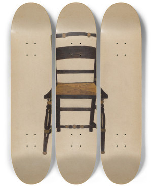 Triptych art skateboard deck of Genevieve Sherlock Hitchcock Chair_7 by Genevieve Sherlock