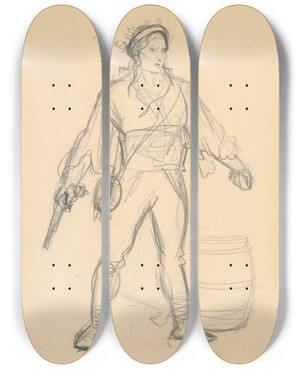 Triptych art skateboard deck of Jn Novk Jnok_2 by Jan Novak (1921-1944)