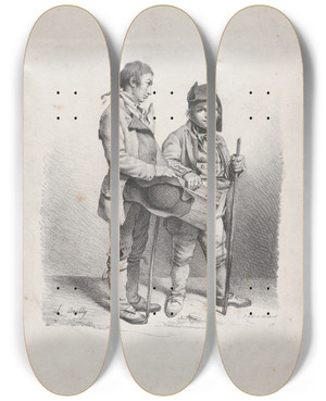 Triptych art skateboard deck of Louis Lopold Boilly The Marmot by Louis Leopold Boilly (1761-1845) Triptych art skateboard deck of Louis Lopold Boilly The Marmot by Louis Leopold Boilly (1761-1845)