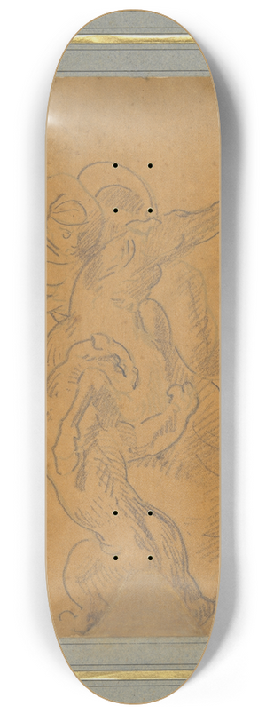 Eugne Delacroix - Lion Attacking a Horse with Rider (Sketch for The TigerHunt) 8.25 inch art skate deck Eugne Delacroix - Lion Attacking a Horse with Rider (Sketch for The TigerHunt) 8.25 inch art skate deck