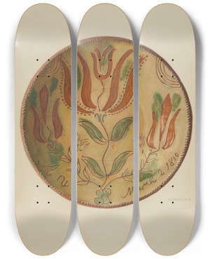 Triptych art skateboard deck of Austin L Davison Pa German Plate_1 by Austin L Davison