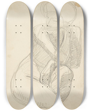 Triptych art skateboard deck of Harald Giersing Siddende Kvindelig Model_3 by Harald Giersing (1881-1927) Triptych art skateboard deck of Harald Giersing Siddende Kvindelig Model_3 by Harald Giersing (1881-1927)