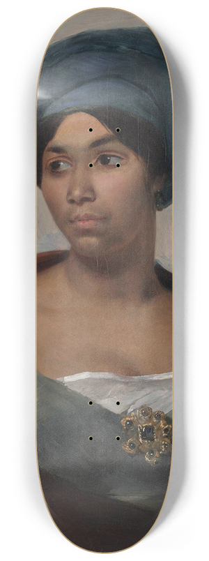 Eugne Delacroix - Portrait of a Woman in a Blue Turban 8.25 inch art skate deck