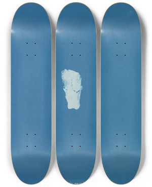 Triptych art skateboard deck of Anna Atkins Vaucheria Caespitosa by Anna Atkins (1799-1871)