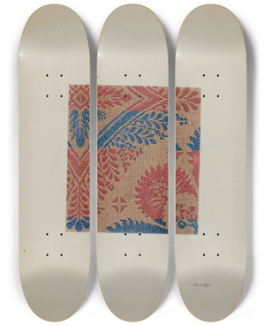 Triptych art skateboard deck of Cornelius Christoffels Coverlet_23 by Cornelius Christoffels (1879-1960)