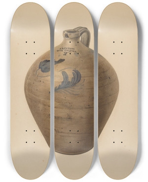 Triptych art skateboard deck of Giacinto Capelli Jug_1 by Giacinto Capelli (20-)