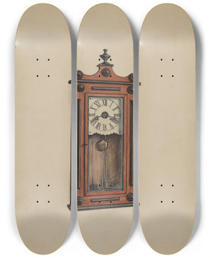 Triptych art skateboard deck of Lawrence Phillips Clock_1 by Lawrence Phillips
