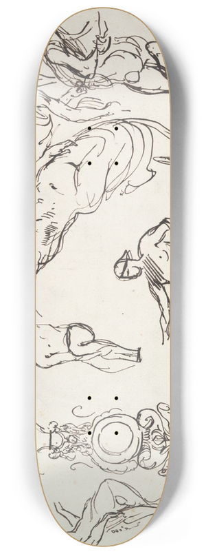 Eugne Delacroix - Studies of Agriculture, Palais Bourbon,Paris 8.25 inch art skate deck