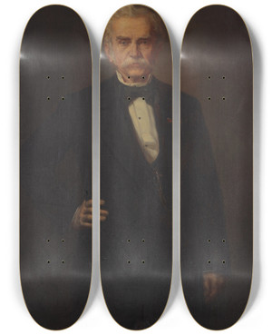 Triptych art skateboard deck of Christian Griepenkerl Dr Moritz Von Kaiserfeld by Christian Griepenkerl (1839-1916)